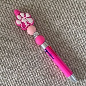 Pink Paw Print Pen(Writes in 4 Different Colors)!